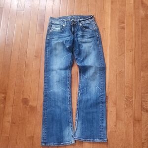 Cowgirl Tuff Blue Boot Cut Jeans with Classic Fading